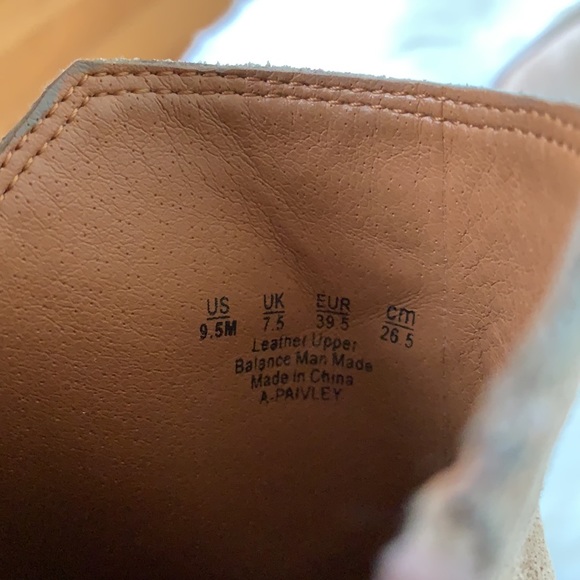 Franco Sarto Tan Suede Booties Wooden Heel Size 9.5 - Picture 10 of 11